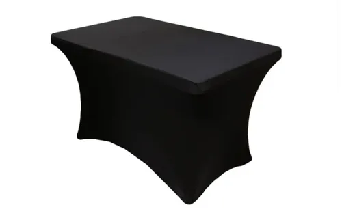 Tablecloth - 4' Spandex Rectangular Fit - Black