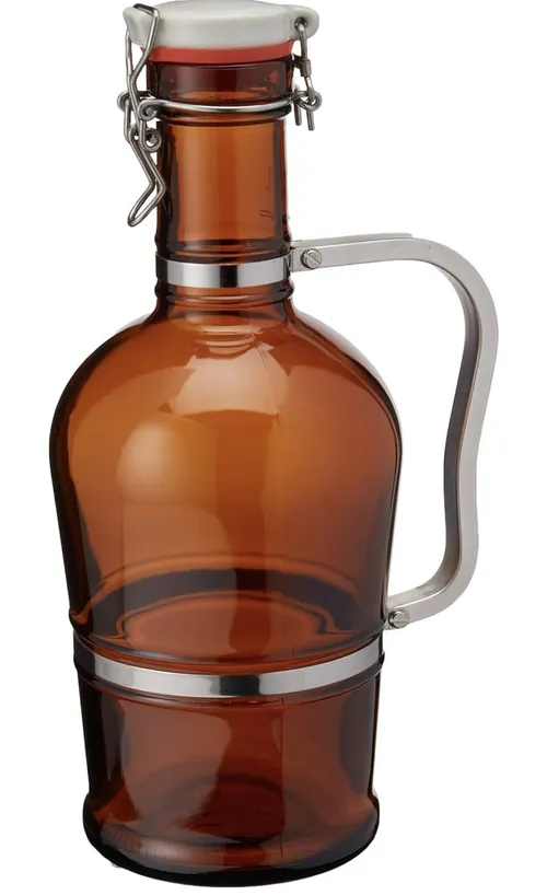 Amber Growler with Metal Handle