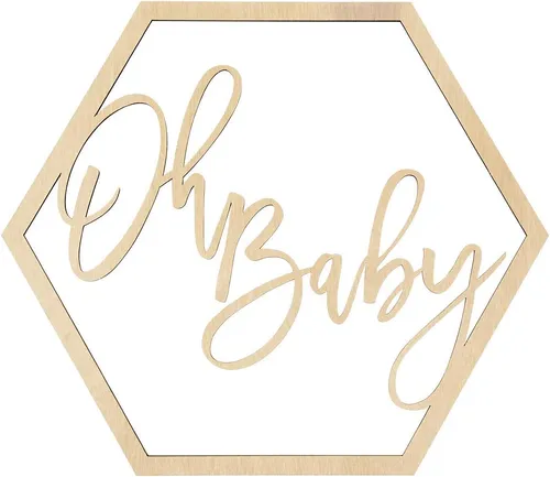 Sign - Oh Baby Hexagon Backdrop Sign