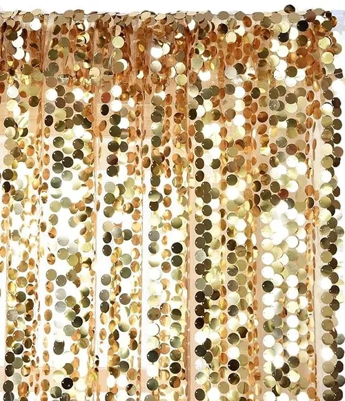 Curtain - 9' H x 4.5' W Shimmer Backdrop - Gold