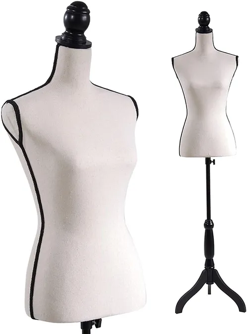 Dress Form Body Torso with Tripod Base Stand