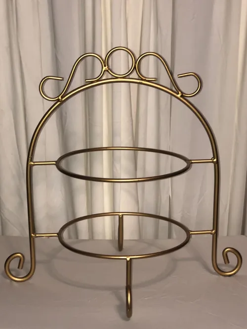 2 Tier Gold Plate Stand