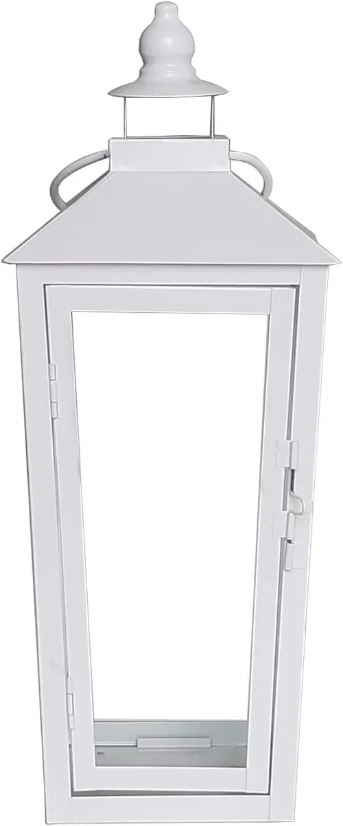 Lantern - White Metal Ashland