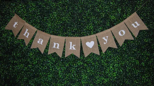 Sign - Burlap Thank You Banner