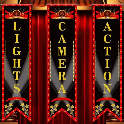 Hollywood Banners - Red, Black & Gold