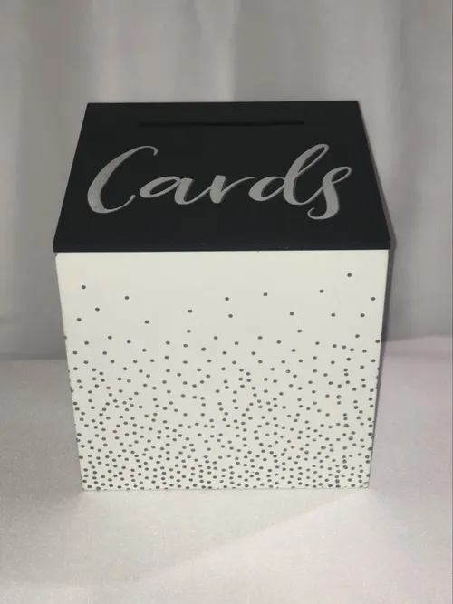 Card Box - White with Black Lid