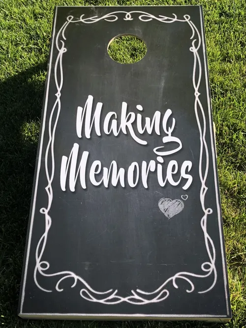 Game - Cornhole - Black Chalkboard Wrap