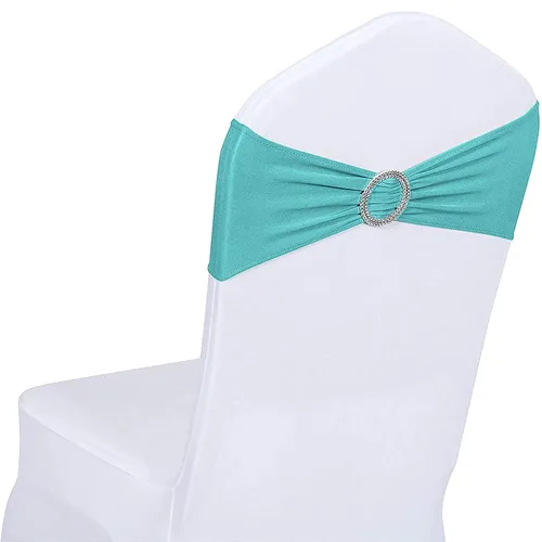 Spandex Chair Band - Tiffany Blue with Buckle