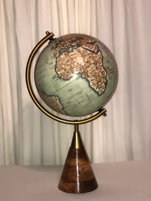 Globe - Gold and Wood Trim