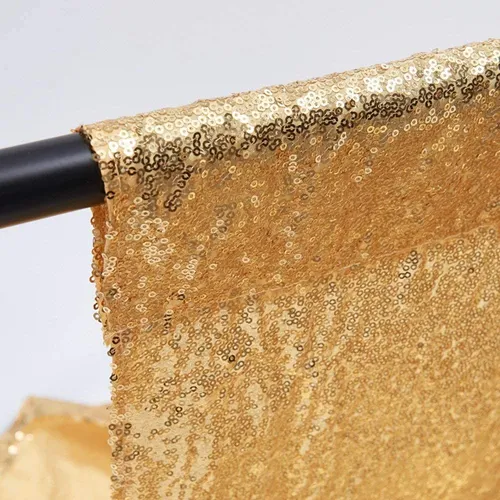 Curtain - 8' H x 2' W Sequin Backdrop - Gold