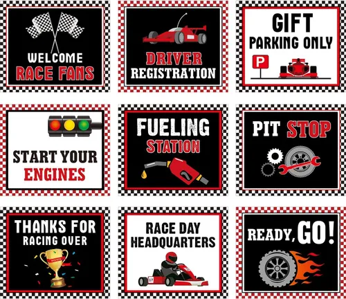 Race Car Theme Laminated Sign(s)