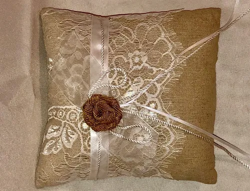 Ring Bearer - Burlap Ring Pillow 