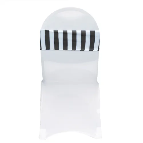 Spandex Chair Band - Black and White Stripe