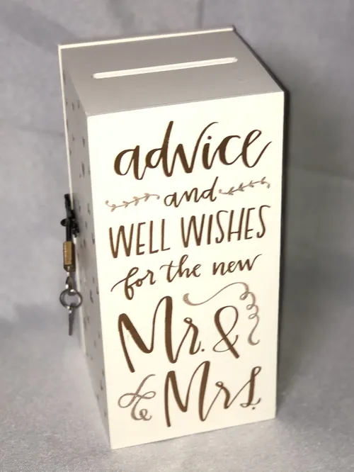 Advice and Well Wishes for the New Mr & Mrs Wooden Box - Neutral Tones