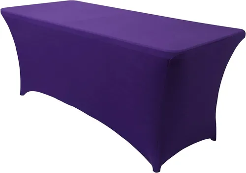 Tablecloth - 6' Spandex Rectangular Fit - Dark Purple