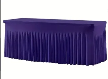 Tablecloth - 8' Spandex Rectangular Wavy - Purple