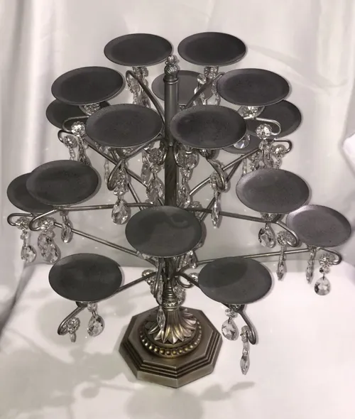 Cupcake Holder - Silver Crystal Draped Stand