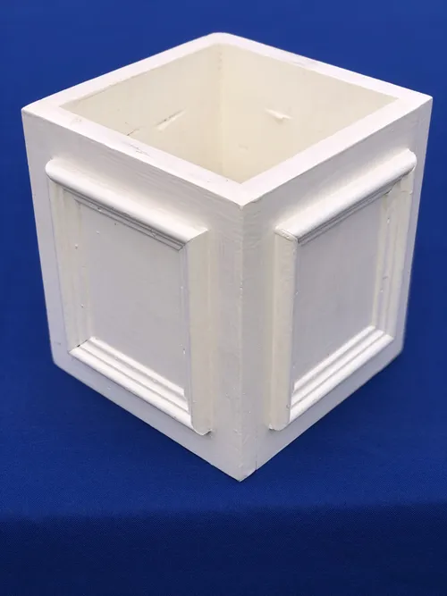 White Square Wooden Box