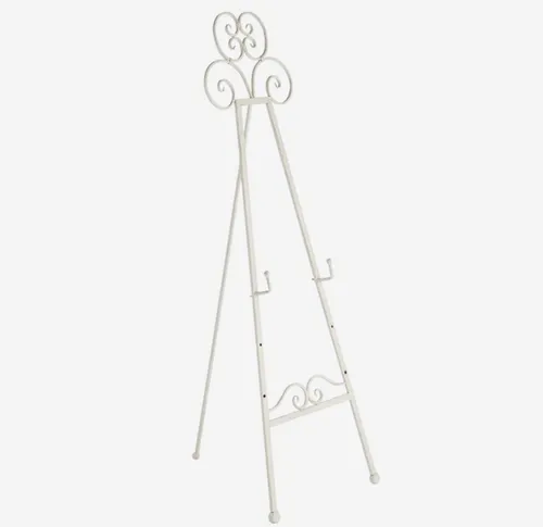 Easel - White Metal Scroll