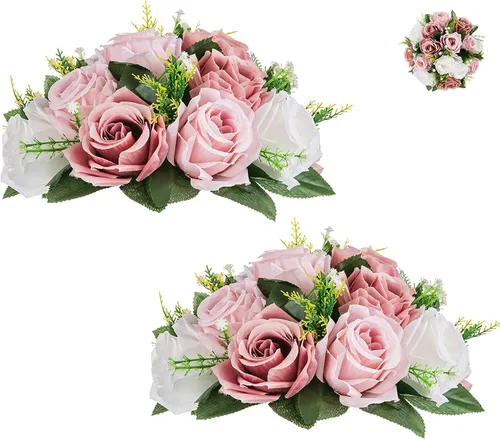 Artificial Floral Centerpiece - Dusty Rose
