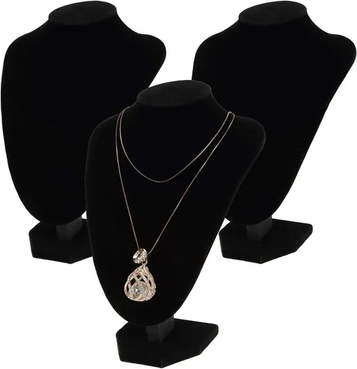 Black Velvet Bust Necklace Display