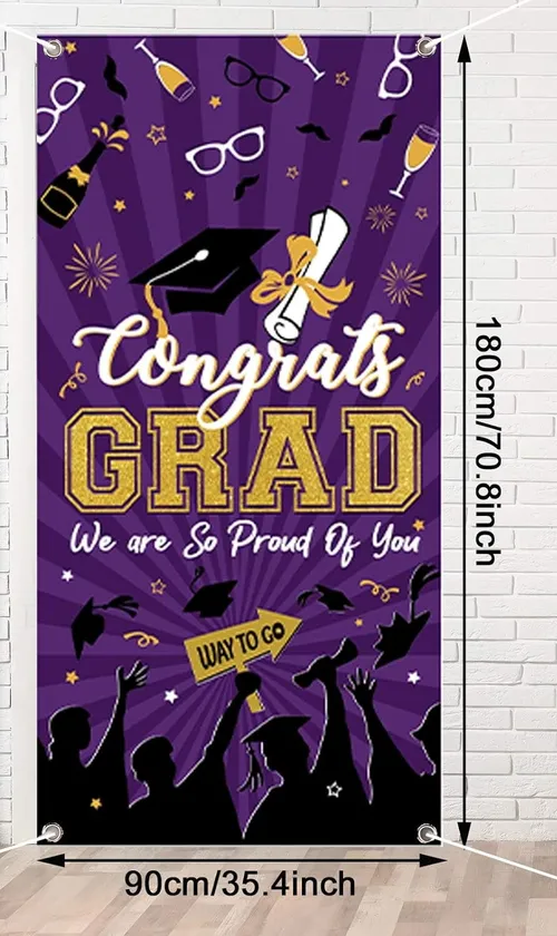 Congrats Grad Banner - Purple