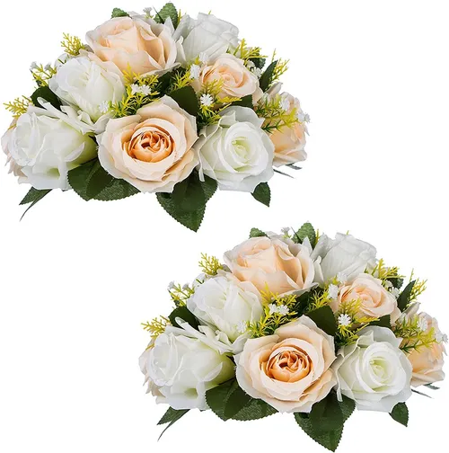 Artificial Floral Centerpiece - Champagne