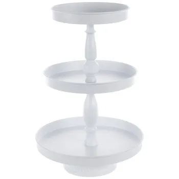 3 Tier White Metal Tray