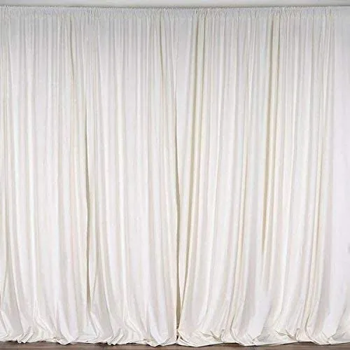 Curtain - 10' H x 5' W Polyester Backdrop - Ivory