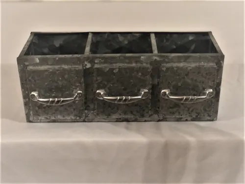 Galvanized Utensil Container