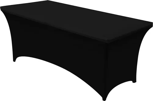 Tablecloth - 8' Spandex Rectangular Fit - Black