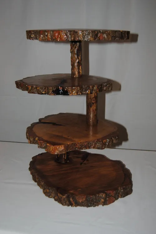 Cupcake or Dessert Stand - Woodland Staggered 4 Tier Stand
