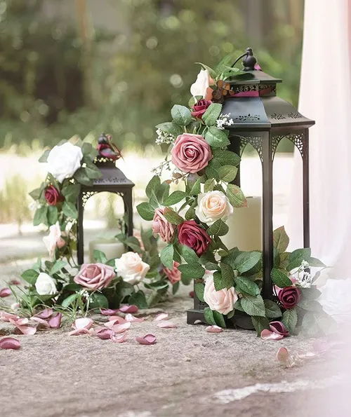 Artificial Flower Garland Floral Arrangements - Blush, Dusty Rose and Marsala