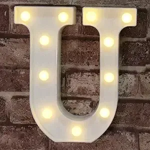 LED Marquee Light Up Alphabet Letter U