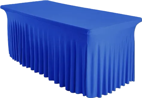 Tablecloth - 6' Spandex Rectangular Wavy - Royal Blue