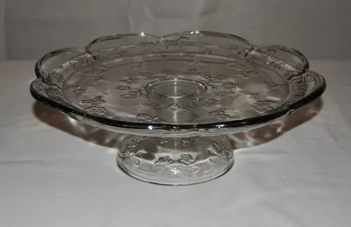 Cake Stand - Glass Floral Accent