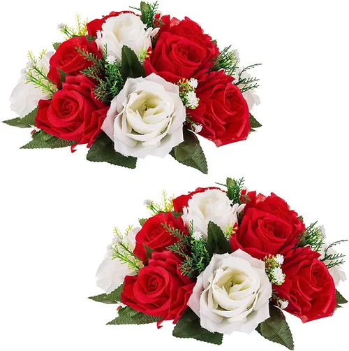Artificial Floral Centerpiece - Red