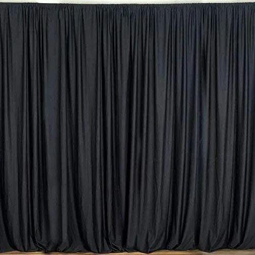 Curtain - 10' H x 5' W Polyester Backdrop - Black