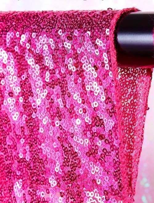 Curtain - 8' H x 2' W Sequin Backdrop - Fuchsia