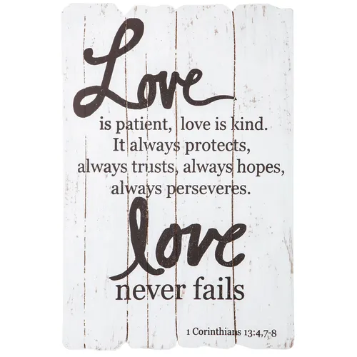 Sign - Love Is... 1 Corinthians 13:4, 7-8