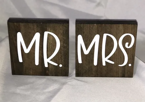 MR MRS Wood Blocks Set