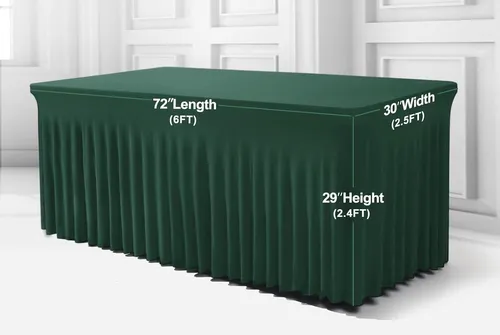 Tablecloth - 6' Spandex Rectangular Wavy - Green