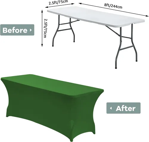 Tablecloth - 8' Spandex Rectangular Fit - Green