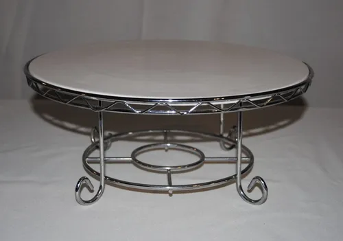 Cake Stand - White and Silver