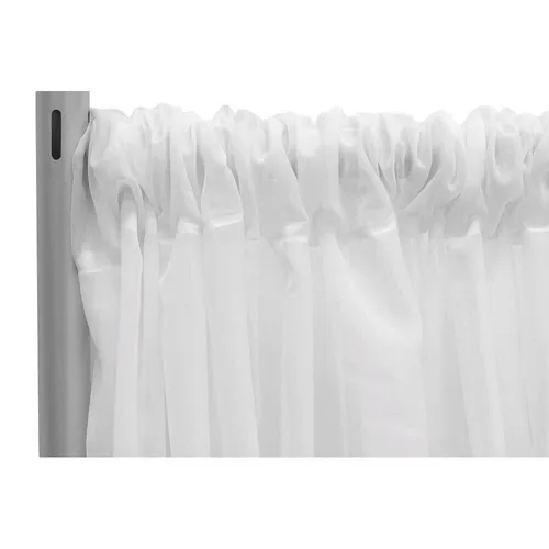 Curtain - 8' H x 10' W  Sheer Voile Backdrop Panel - White