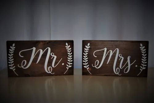 MR MRS Wood Blocks Set wheat