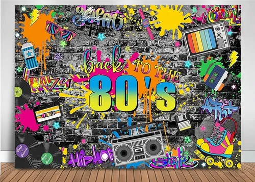 Backdrop - Back to the 80's Theme 10' x 8'