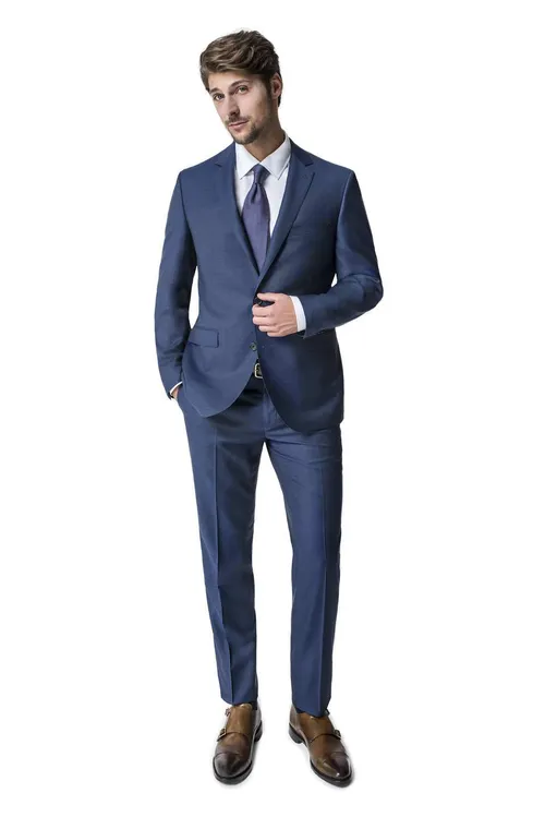 Prive Stock Solid Contemporary Fit Suit