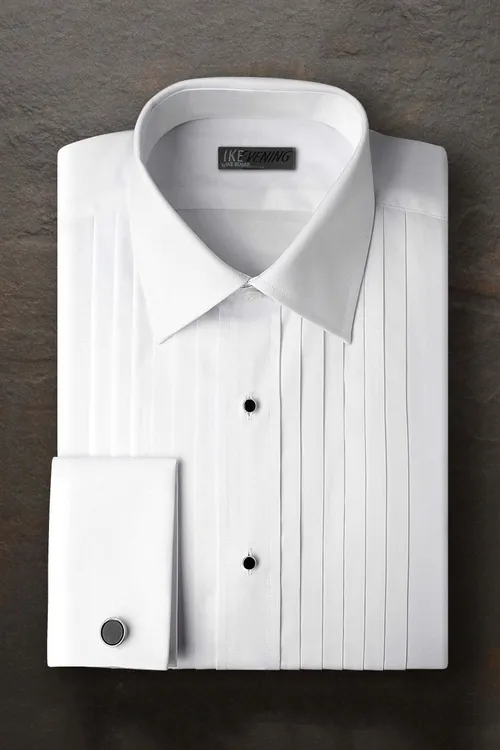 Ike Behar Pleated French Cuff Cotton Tuxedo Shirt - Retail