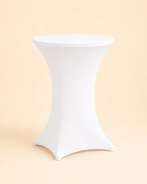 White Spandex Cocktail Table Cover 
